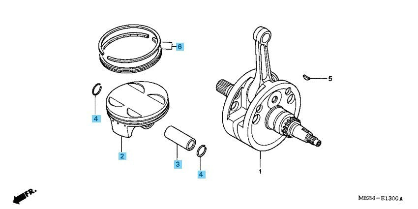 HONDA CRF450R 04-08 Genuine Piston & Ring set & Clip x2 & Piston Pin Set OEM