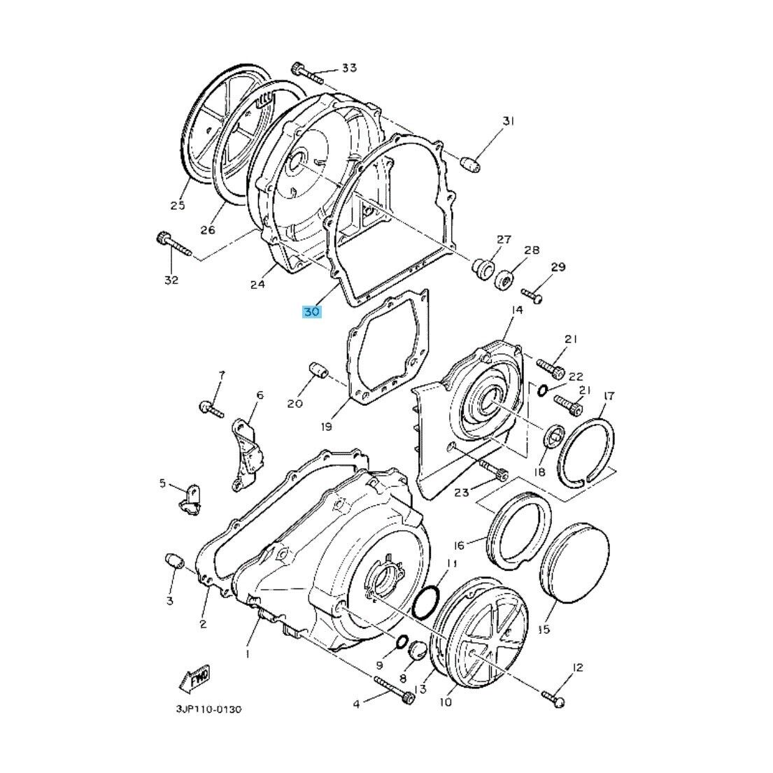 YAMAHA V-MAX VMX1200 96-07 Genuine Crankcase Cover 3 Gasket 3JP-15462-01-00 OEM