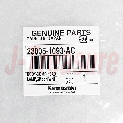 KAWASAKI KDX200 '89-94 Genuine Head Lamp Body Comp 23005-1093-AC Green/Whit OEM