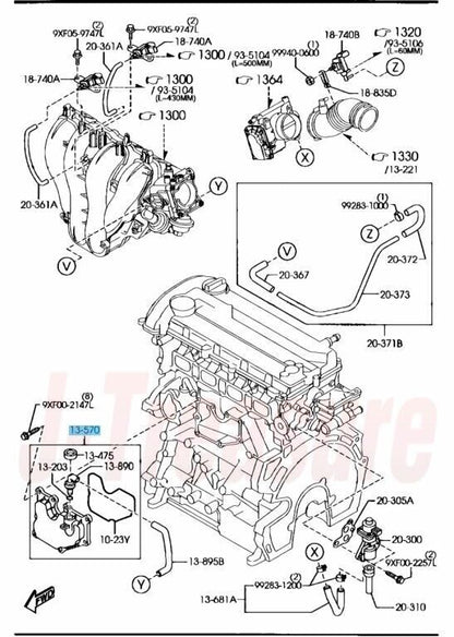 MAZDA CX-7 ER 2007-2012 Genuine 2.3L DOHC Turbo Oil Separator L3K9-13-570 OEM