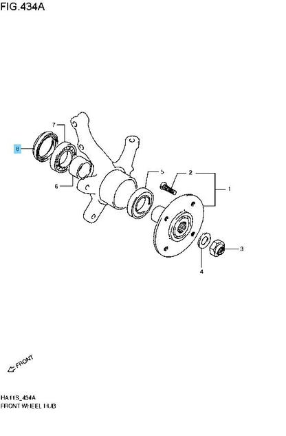SUZUKI ALTO WORKS HA21S 94-98 Genuine Front Hub Oil Seal 44x62x8 09283-44011 x2