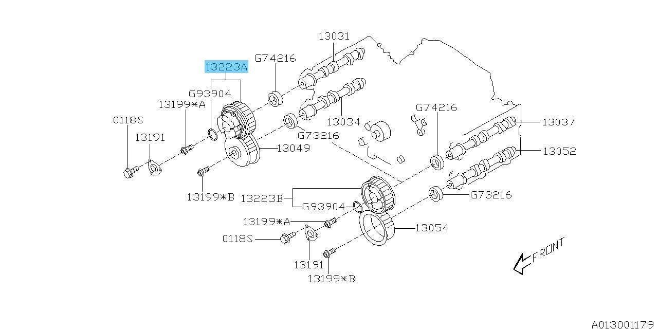 SUBARU FORESTER SF SH 04-13 Genuine Camshaft Intake Sprocket Assy RH 13320AA001