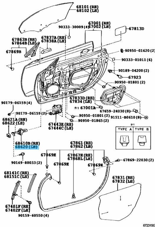 TOYOTA LEXUS SC430 UZZ40 02-10 Genuine Front Door Check Assy LH 68620-24010 OEM