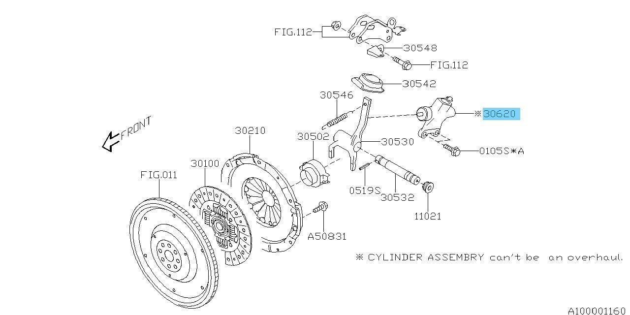 SUBARU IMPREZA WRX STI GDF Genuine Clutch Operate Cylinder Assy 30620AA151 OEM