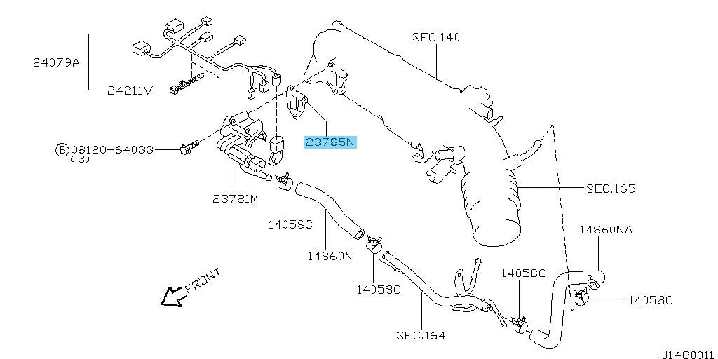 NISSAN SILVIA 200SX S14 S15 Genuine SR20DE IACV-AAC Valve Gasket 23785-2J200 OEM