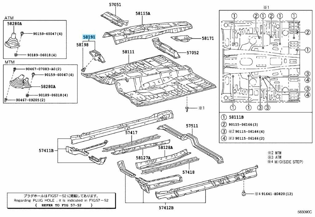 TOYOTA FJ CRUISER 2007-2014 4RUNNER 2003-2009 Genuine Front Floor Foot Rest OEM