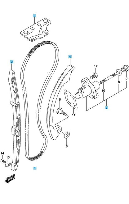 SUZUKI DR-Z400SM 23-24 Genuine Cam Chain &Tensioner & Guide & Adjuster Set
