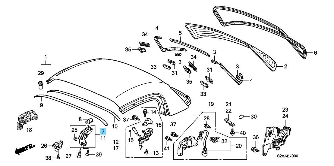 HONDA S2000 AP1 AP2 '00-09 Genuine Hardtop Handle Lock Assy RH 85100-S2A-901
