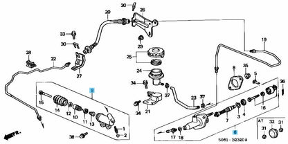 HONDA INTEGRA DC2 1993-2000 Genuine Clutch Master & Slave Cylinder Set OEM