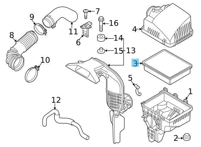 MAZDA CX-5 KE KE2FW 2013-2016 Genuine Engine Air Filter SH01-13-3A0A OEM