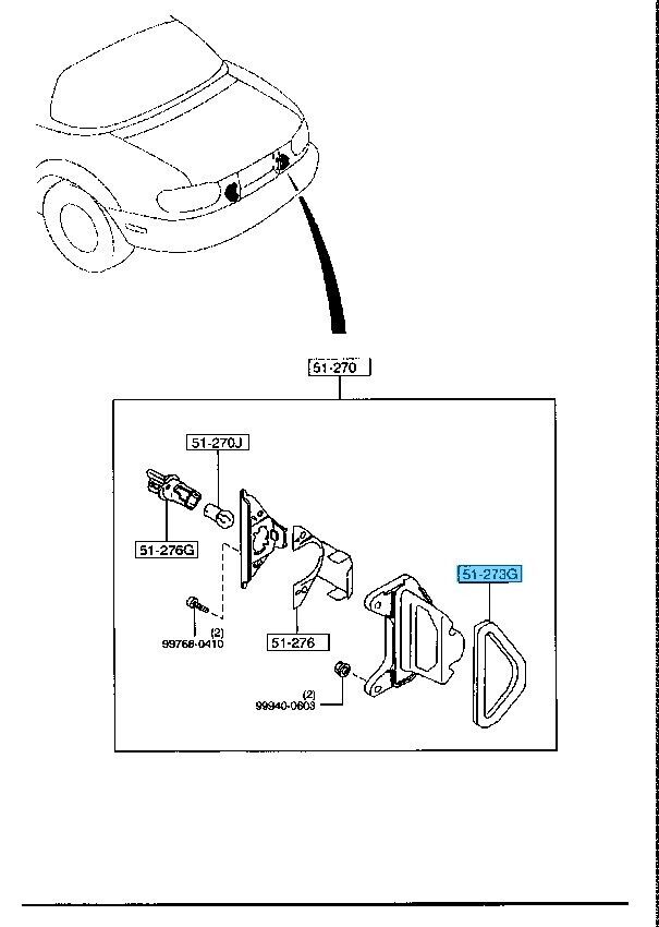 MAZDA Miata NA6CE 90-97 Genuine License Lamp Gasket RH & LH FB67-51-273 set