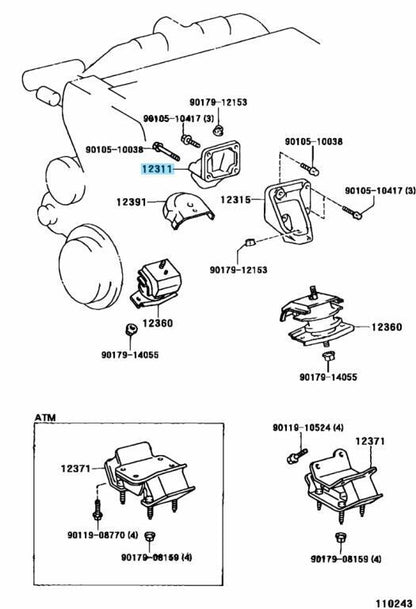 TOYOTA LEXUS Genuine 1JZ-GTE 2JZ-GE 2JZ-GTE Engine Mount Bracket Right Side OEM