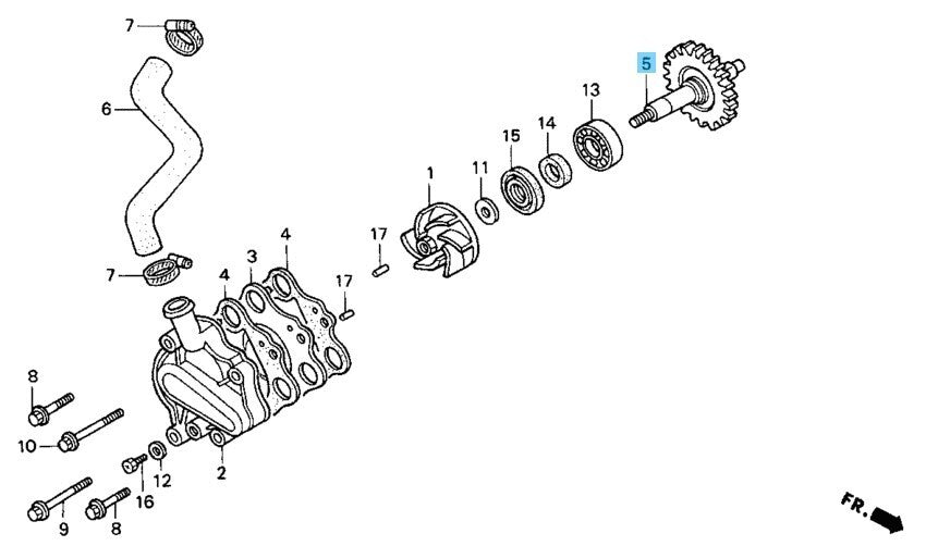 HONDA CR125R 1997-2007 Genuine Water Pump Gear 19240-KZ4-A90 OEM