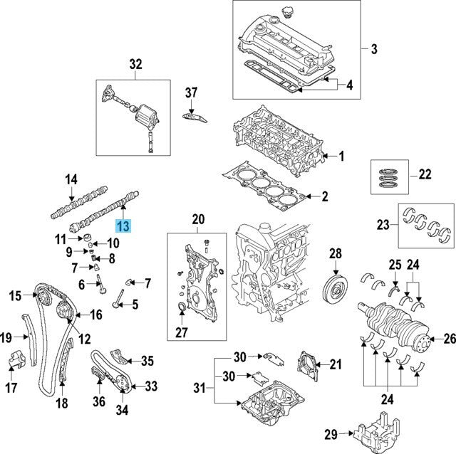 MAZDA CX-7 ER 07-12 MAZDA3 BK BL 07-13 Genuine Intake Camshaft L3K912420 OEM