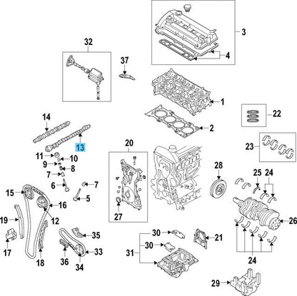 MAZDA CX-7 ER 07-12 MAZDA3 BK BL 07-13 Genuine Intake Camshaft L3K912420 OEM