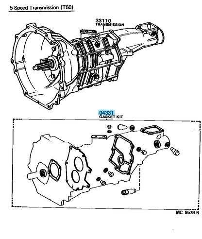 TOYOTA LEVIN TRUENO AE86 Genuine Manual Transmission T50 Overhaul Gasket Kit OEM