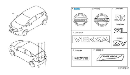 NISSAN VERSA NOTE E12X 2014-2019 Genuine Front Emblem 62890-3VA2A OEM