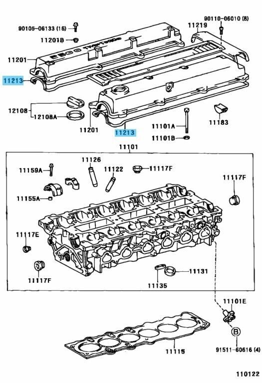 TOYOTA SUPRA 1JZ-GTE Genuine non-VVTi Valve Cover Gasket 11213-88400 x2 OEM