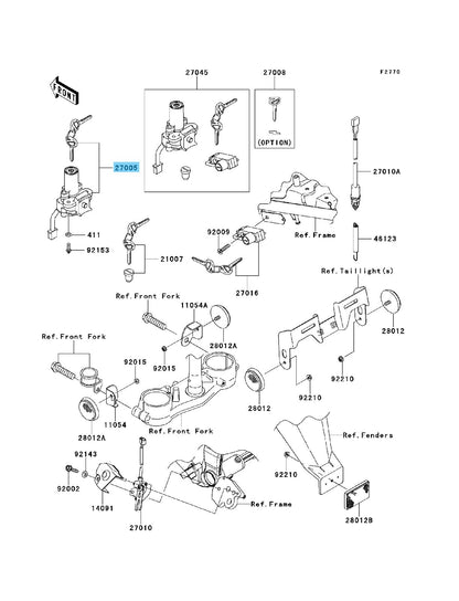 KAWASAKI KLX250S 2009-2014 Genuine Ignition Switch Assy 27005-0046 OEM