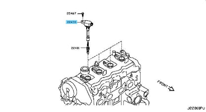 NISSAN ROGUE S35 '10-19 Genuine Engine Ignition Coil 22448-1KT0A x4 Set OEM