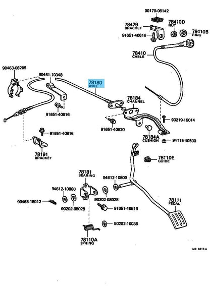 TOYOTA LAND CRUISER BJ4# 1982 Genuine Accelerator Wire Assy 78180-90310 OEM RHD