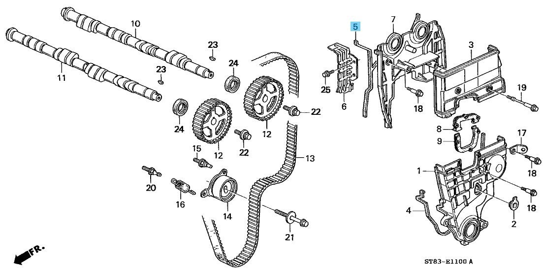HONDA ACURA INTEGRA DB8 DC2 94-01 Genuine Back Seal Rubber RH 11832-P72-000 OEM