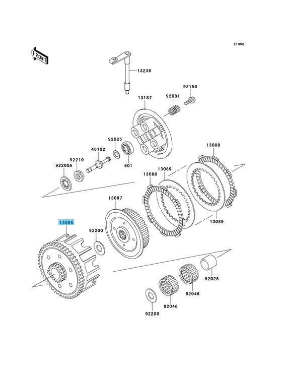 KAWASAKI KX100 2001-2009 2011-2018 Genuine Clutch Housing Comp 13095-1406 OEM