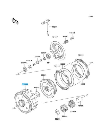 KAWASAKI KX100 2001-2009 2011-2018 Genuine Clutch Housing Comp 13095-1406 OEM