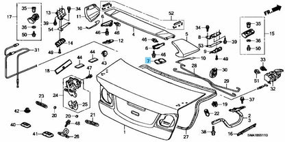 HONDA CIVIC TYPE R FD2 Genuine Trunk Spoiler Upper Lid Right 71704-SNW-Z01ZA OEM