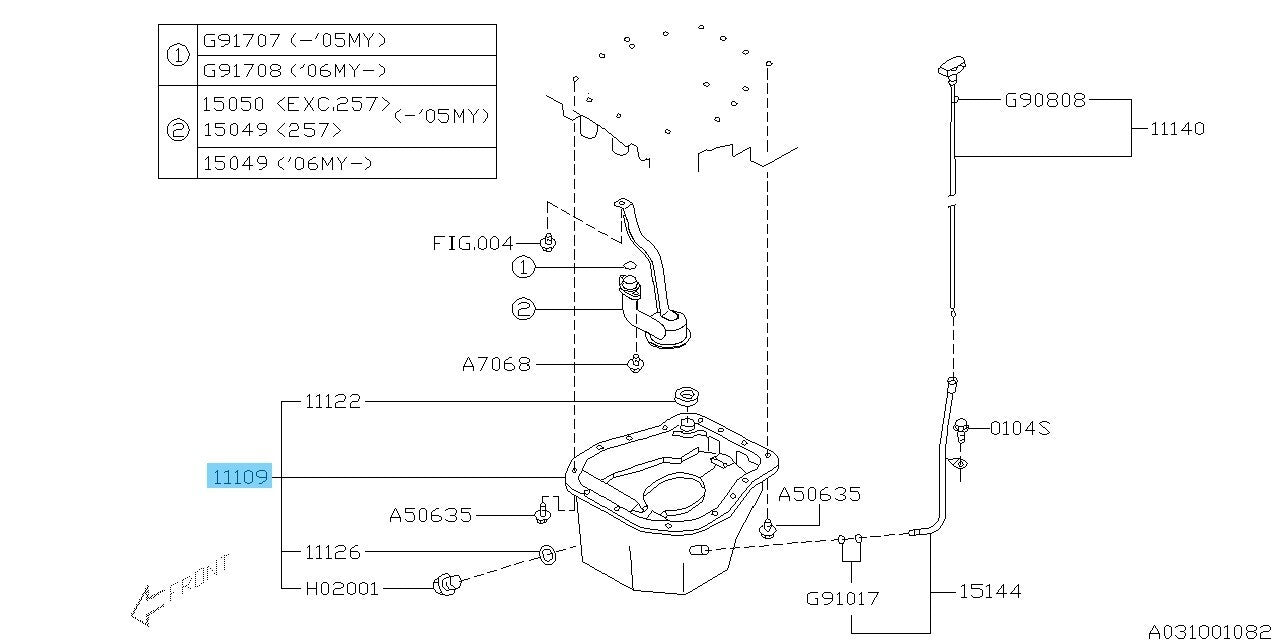SUBARU FORESTER SF5 SG5 1999-2005 Genuine Oil Pan Assembly 11109AA093 OEM