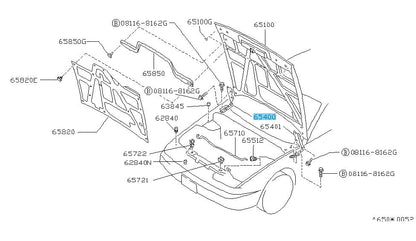 NISSAN 240SX S13 1989-1993 Genuine Hood Hinge Assembly RH 65400-35F10 OEM