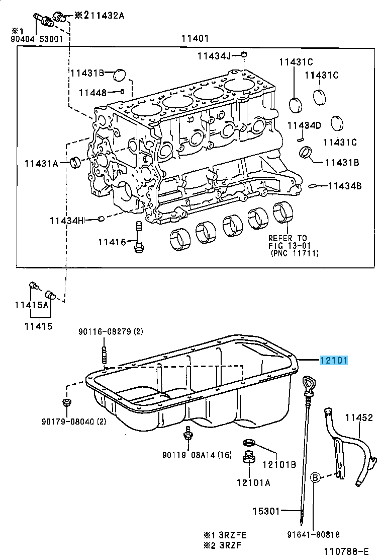 TOYOTA TOYOTA HILUX PICKUP Genuine Oil Pan Sub-Assy 12101-75090 OEM