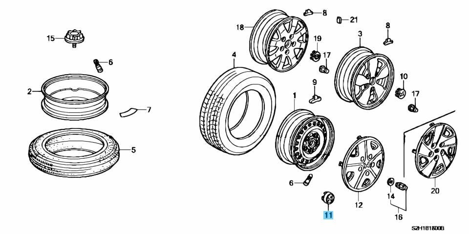 HONDA CR-V RD4 RD5 2002-2016 Genuine Wheel Center Cap 44732-S9A-000 x4 set OEM