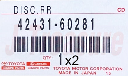 TOYOTA LEXUS LX470 UZJ100 '98-07 Genuine Rear Brake Disc(x2) & Brake Pad Set