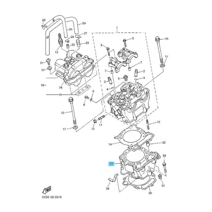 YAMAHA YZ450F '03-05 WR450F '03-06 Genuine Engine Cylinder 5TA-11311-12-00 OEM