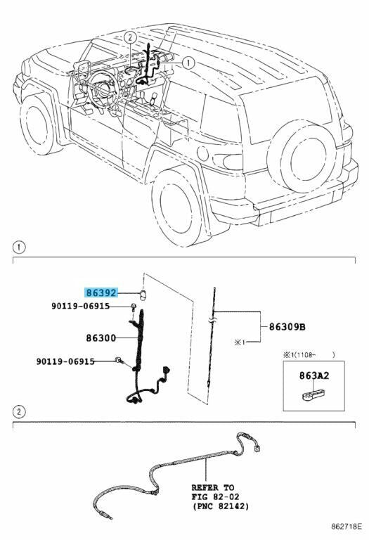 TOYOTA FJ CRUISER 2007-2014 Genuine Antenna Ornament 86392-35032 OEM