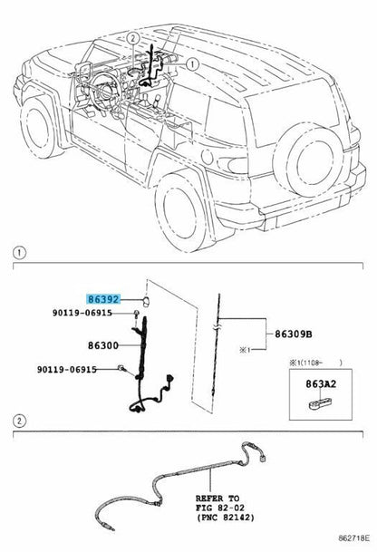 TOYOTA FJ CRUISER 2007-2014 Genuine Antenna Ornament 86392-35032 OEM