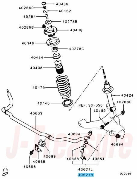 MITSUBISHI MONTERO V8#W 08-19 Genuine Front Suspension Stabilize Link RH OEM