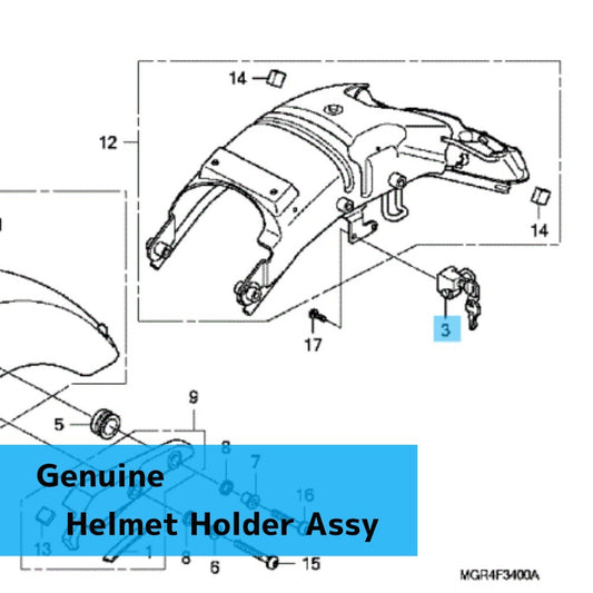 HONDA VT750RS SHADOW RS '10-12 Genuine Helmet Holder Assy 50710-GCN-003 OEM