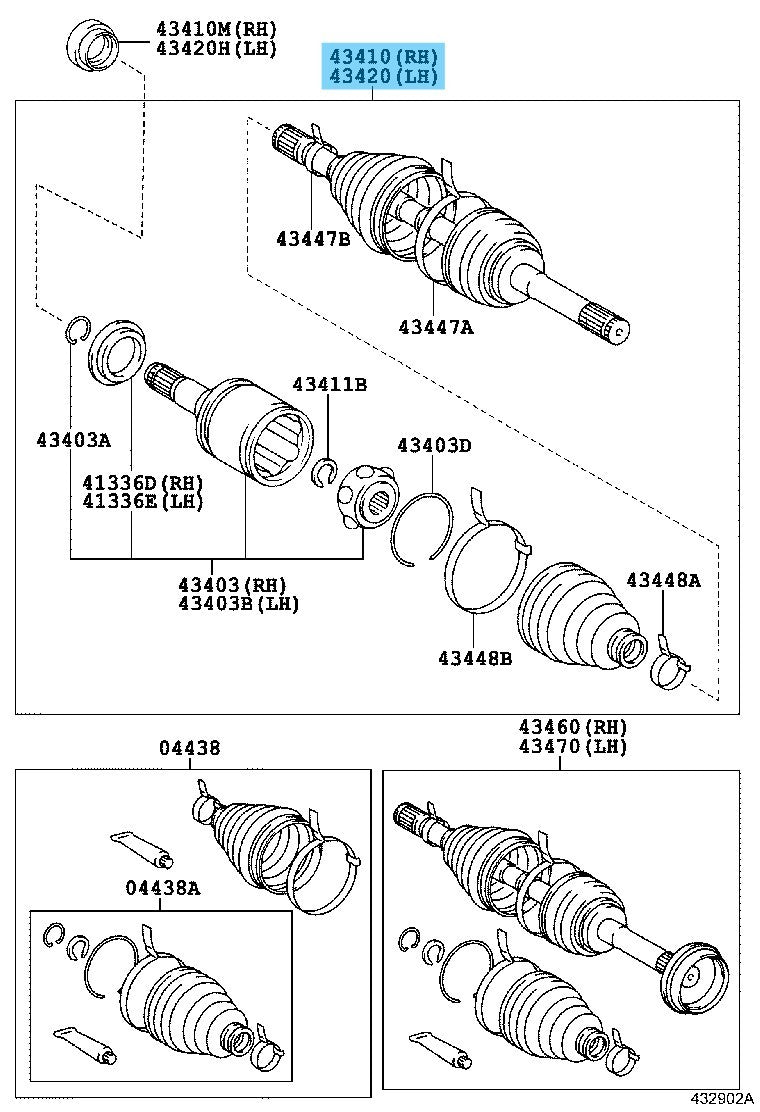 TOYOTA LEXUS LX470 UZJ100 '98-07 Genuine Front Drive Shaft RH or LH 43430-60040