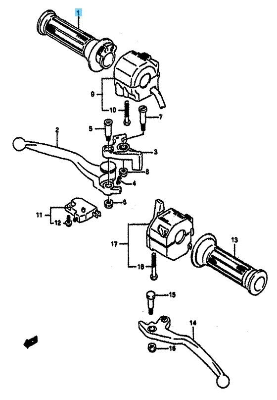 SUZUKI GSX-R1100 1989-1992 Genuine Throttle Grip RH 57110-49501 OEM