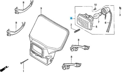 HONDA XR250R 1988-1994 Genuine Headlight Unit 33120-MN1-671 OEM
