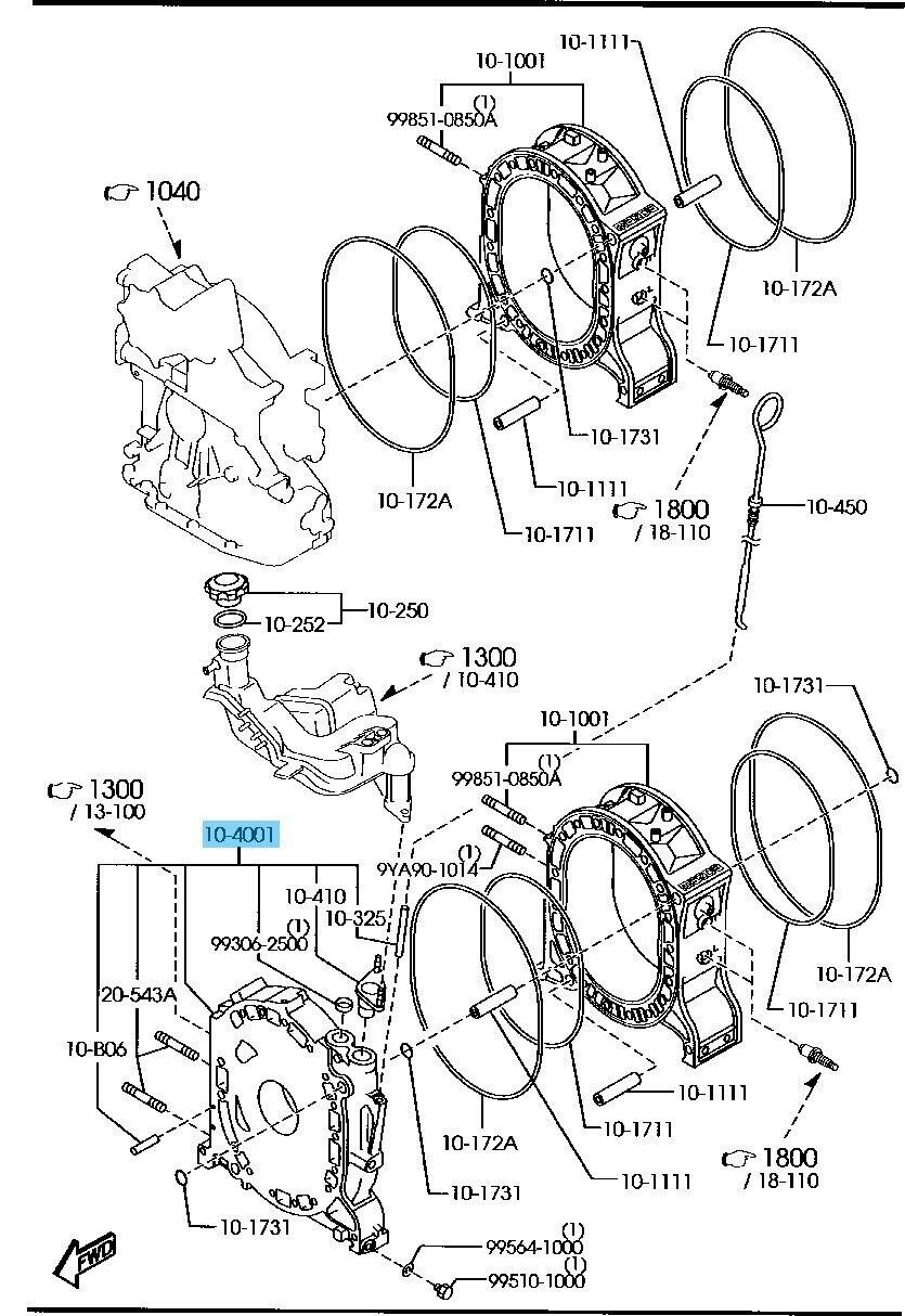 MAZDA RX-8 SE3P 04-05 Genuine 13B Intermediate Rotor Housing N3H1-10-D00A OEM