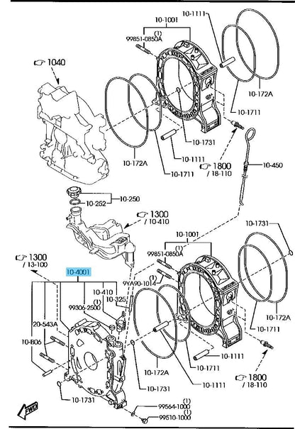 MAZDA RX-8 SE3P 04-05 Genuine 13B Intermediate Rotor Housing N3H1-10-D00A OEM