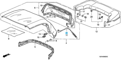 HONDA S2000 AP1 2000 Model Genuine Soft Top Cloth Tension Wire RH 86319-S2A-003