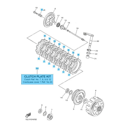 YAMAHA YZ450F 2014-2017 Genuine Clutch Plate Kit 1SL-W001G-00-00 OEM