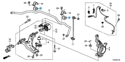 HONDA CR-V RE3 07-14 Genuine Front Stabilizer Holder Bush 51306-SWA-A01 x2 Set