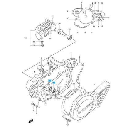 SUZUKI RM85 '02-09 2012 '15-23 Genuine Bearing x2 Set(Crank Cover - Water Pump)