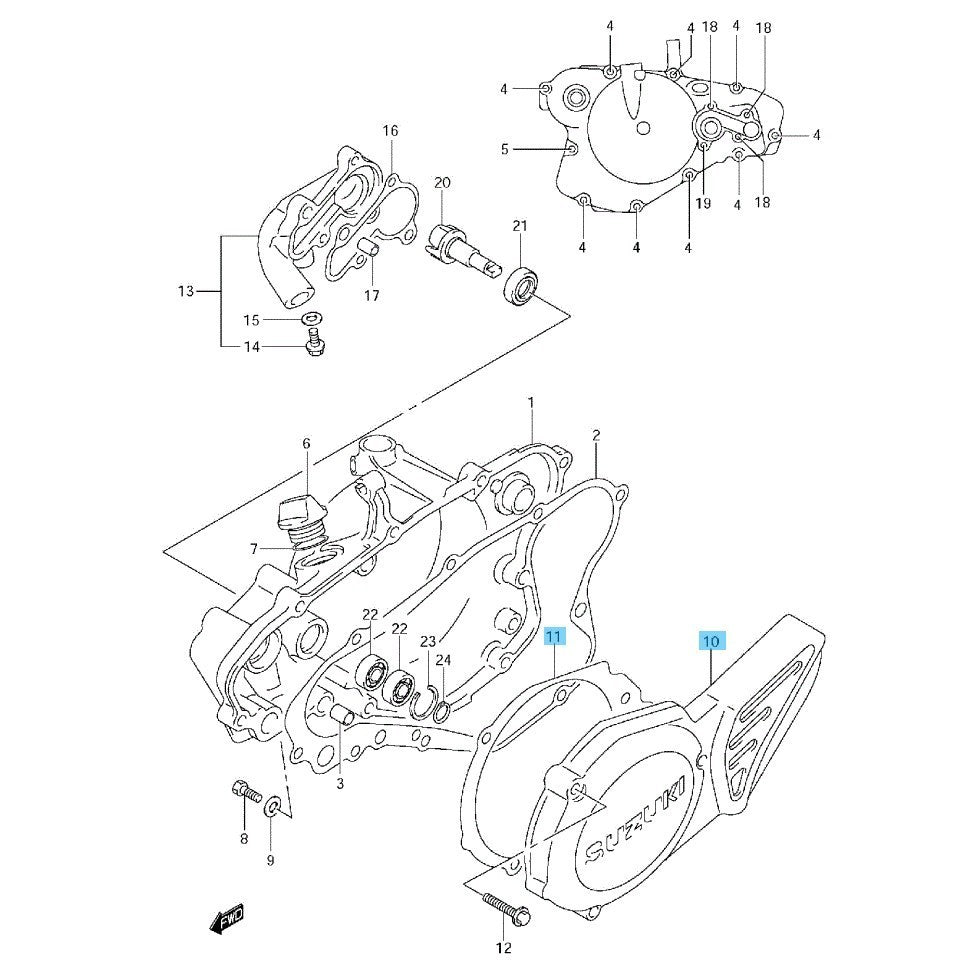SUZUKI RM85 2002-2009 2012 2015-2023 Genuine Magneto Cover & Gasket Set OEM