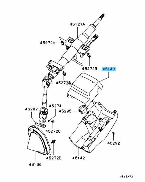 MITSUBISHI LANCER EVO 5 6 CP9A Genuine Upper Steering Column Cover MR748195 OEM